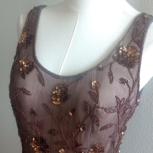 Y2K Silk Beaded Sequin Fairygoth Prom Dress - Picture 3 of 5